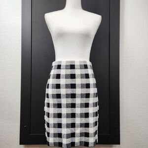 Theory Checkered Stretch Pull Up Skirt Size Small